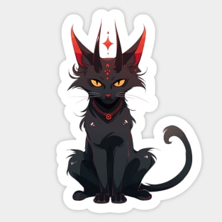 Demonic Black Cat Sticker